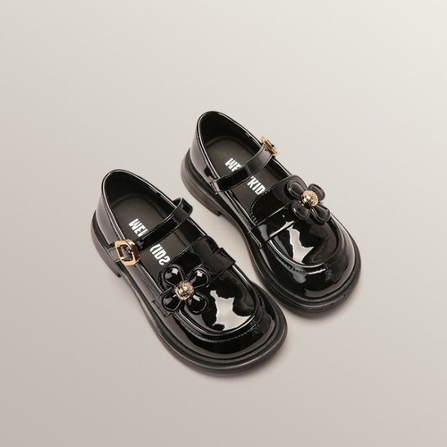 Children's Princess Shoes Leather Shoes Spring and Autumn Children's Single Shoes Soft Sole British Style Black Student Girl Loafers