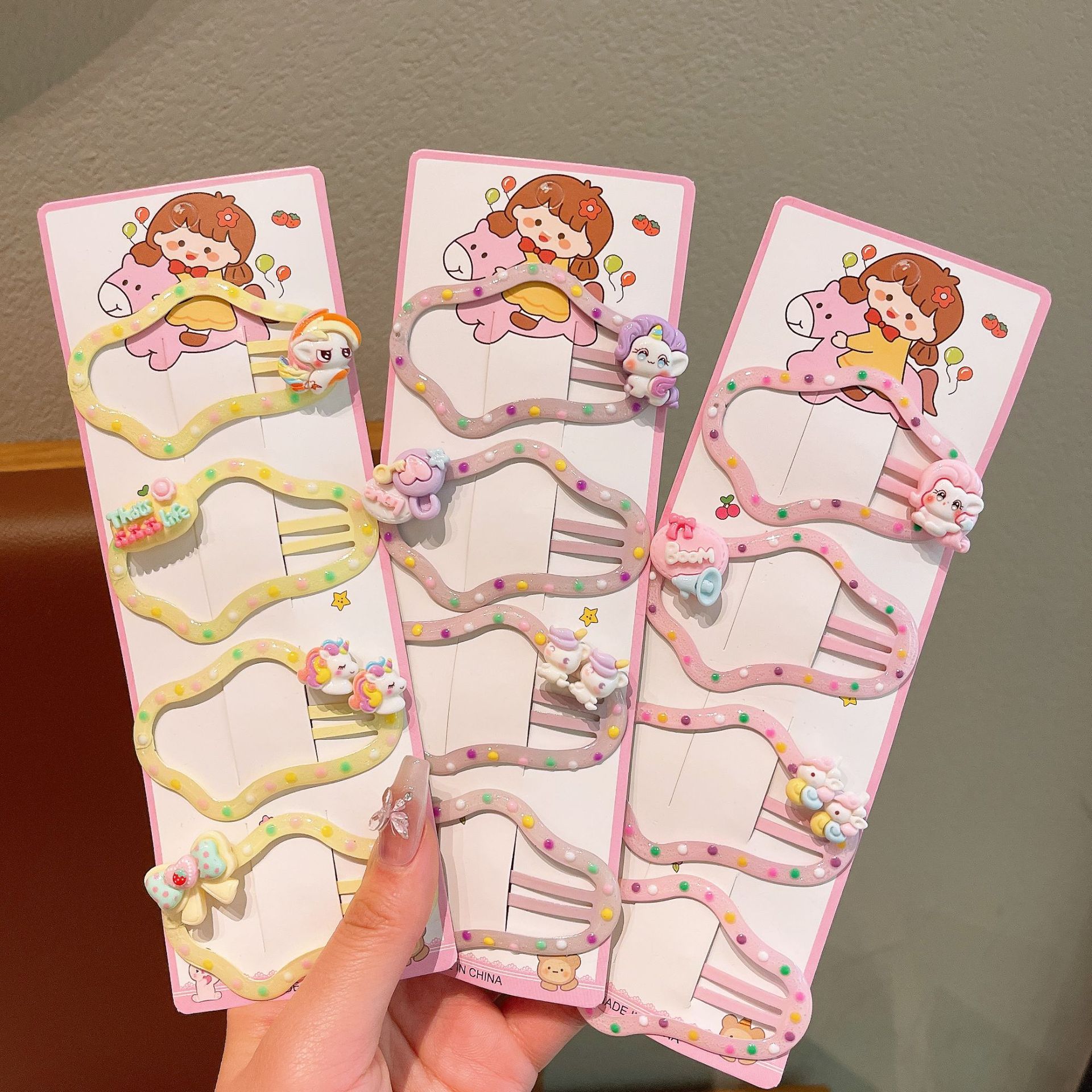 Niños BB lindos clips de cabello nubes gradientes Sanli Chica clips laterales de la cabeza de la niña pequeña clips de cabello