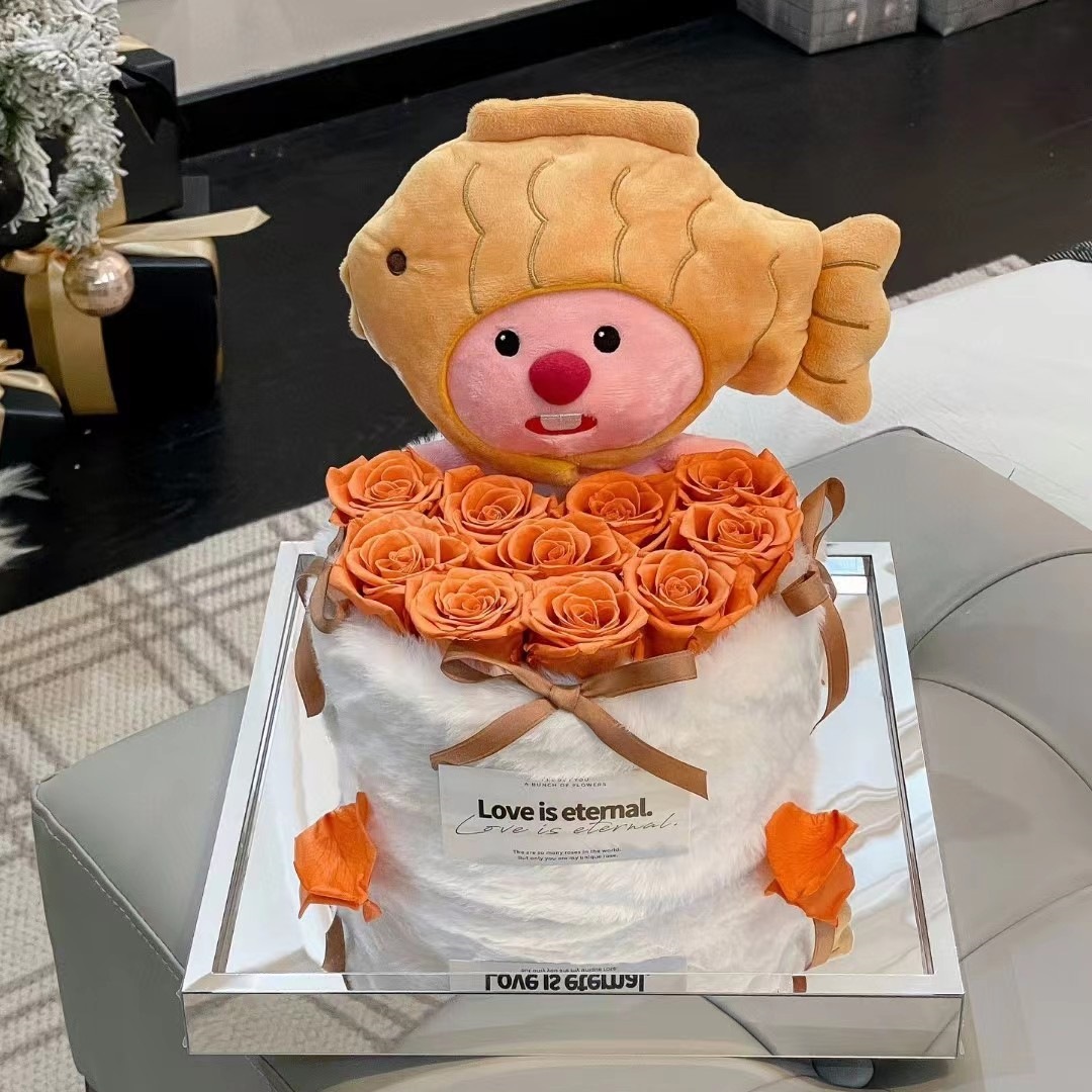 리틀 비버 버킷 레트로 오렌지 27*27*27