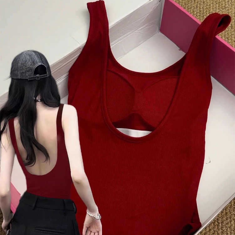 Underwear & Sleepwears Women's Sexy Backless Halter Top Padded Bra Slimming Sleeveless Tube Top Alluring Intimate Underwear Sleepwear_voghion.com