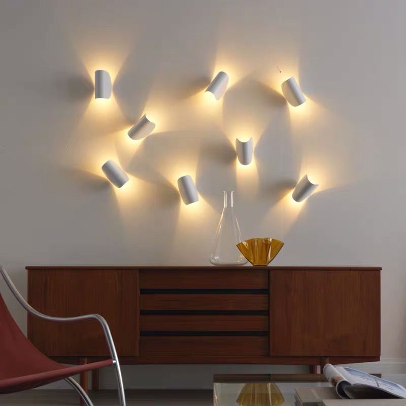Iluminación de pared LED de la villa nórdica moderna minimalista sala de estar sofá fondo de pared pasillo dormitorio cabecera lámpara de pared
