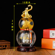 黄金石点石成金石来运转如意葫芦水晶福禄来成景点保险乔迁家居摆