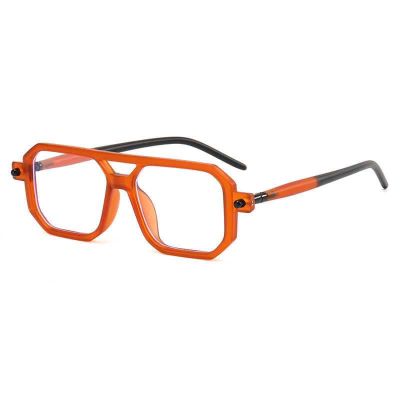 Retro Square Men's Sunglasses With Double Bridge Minimalist Style_voghion.com