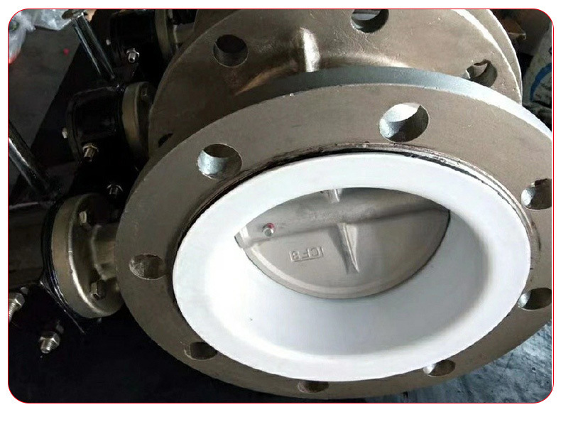 D341F-16P DN200 四氟不锈钢 法兰蝶阀 软密封蝶阀 304.