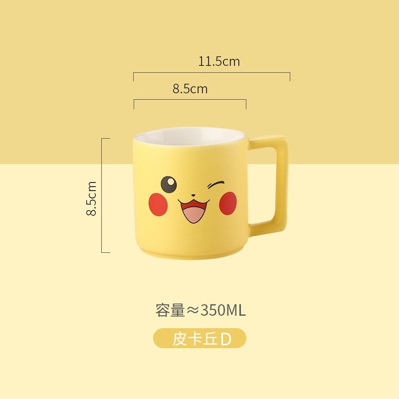 Taza de marca Pokémon, taza de agua creativa de dibujos animados Pikachu, taza de agua creativa de cerámica encantadora para niños