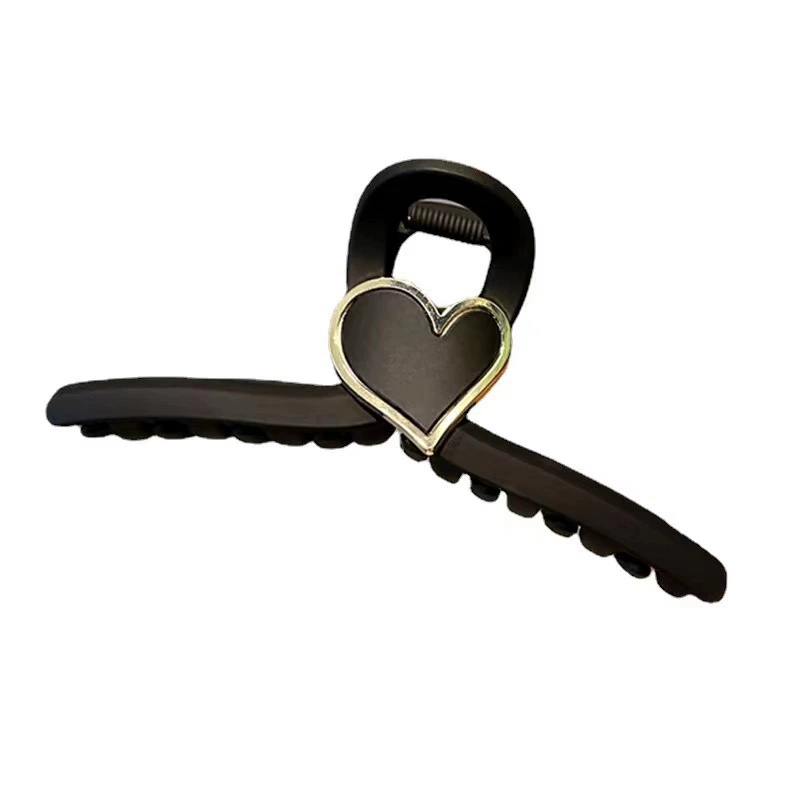 Матовый черный зажим для волос, краб-пин, ретро акула, крупная hair accessory, стиль высокого качества, простой и элегантный дизайн