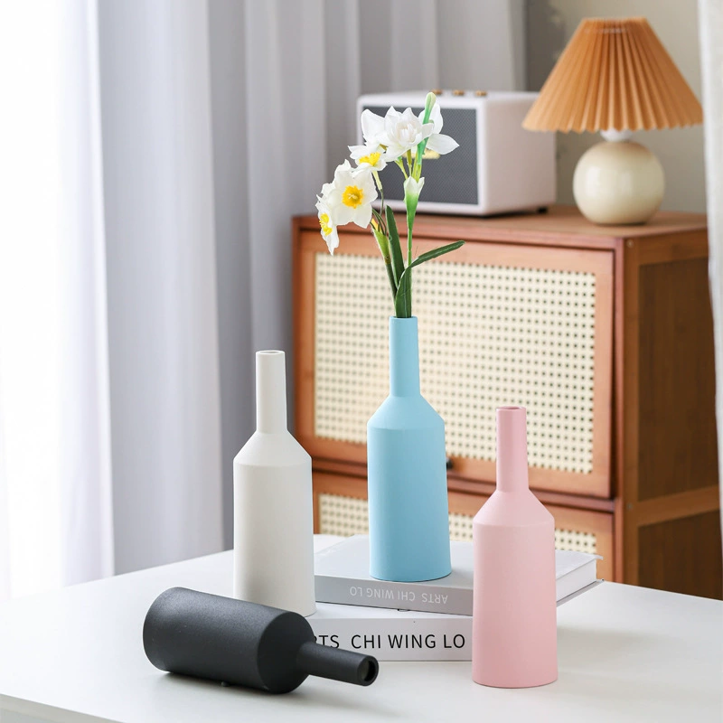 Nordic Morandi Цветная Керамическая Ваза американская Простая Современная гостиная украшение дома декоративные произведения искусства оптом