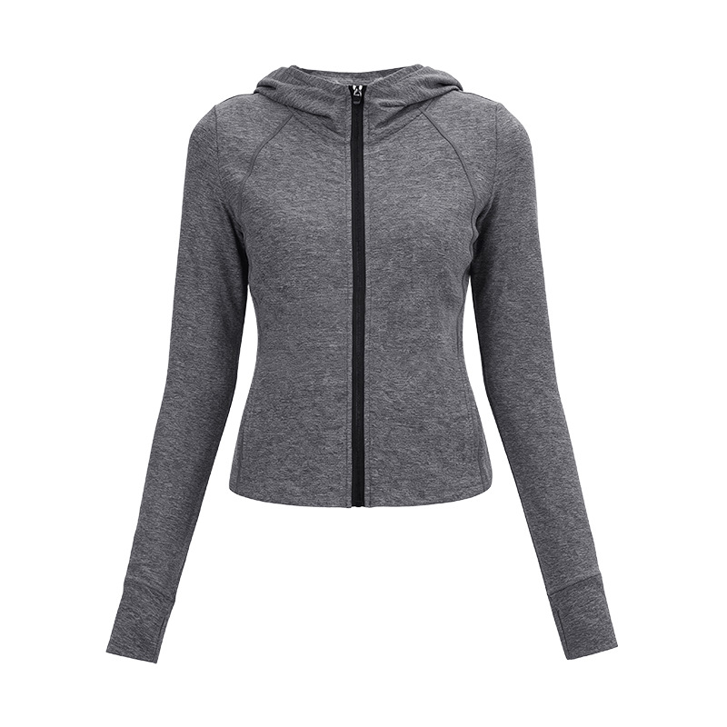 Waist-Cinching Hooded Jacket for Women, Soft and Skin-Friendly, Slim Fit, Short Zipper Cardigan, Sports Top, Spring Trend