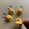 Cute yellow helmet, small keychain, pendant, Birthday gift