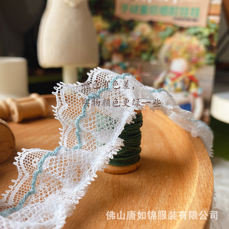 唐如锦 双层褶皱花边辅料  荷叶边娃衣裙子材料狗牙裙摆裙边蕾丝|undefined