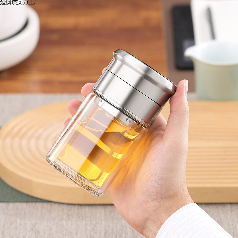 新款茶水分离玻璃杯双层泡茶杯过滤茶叶男女旅行个性杯子过滤水杯