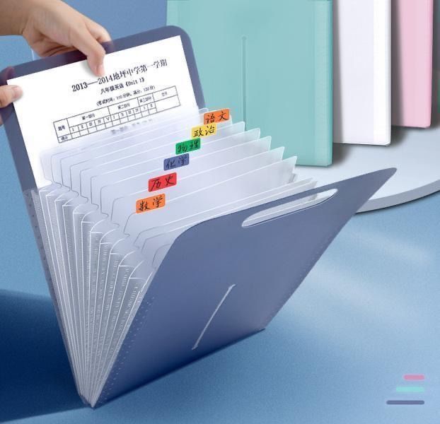 Multi-Layer Portable Student Test Paper Folder Paper Storage Bag Subject Classification Organ Bag Junior High School Student Folder Bag Durable