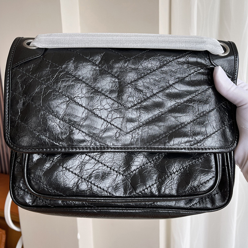 Niki Postman Oil Wax Cowhide Chain Loulou Genuine Leather Women's Bag Kate Le5A7 Poplar Forest Sunset Bag