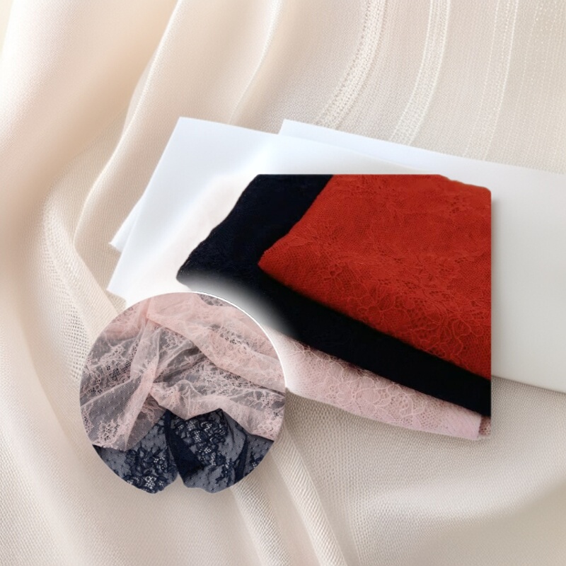 High-End Elastic Lace Fabric for Lingerie, Made of Nylon and Spandex, Export Quality, Cross-Border Supply and Customization