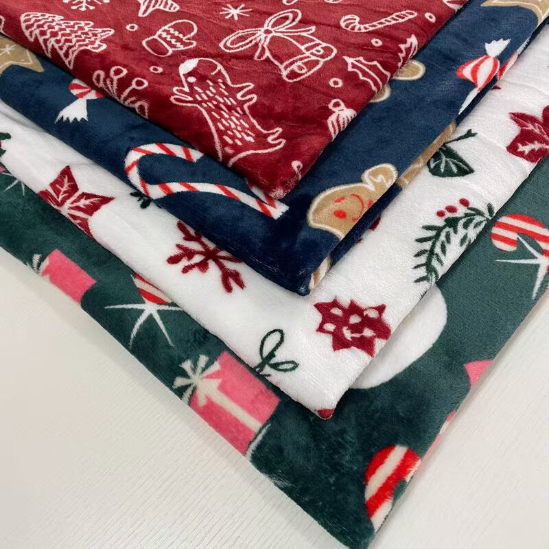 Direct Supply from the Manufacturer: Christmas Fabric, Christmas Series Printed Double-Sided Flannel Blanket, Plush Fabric