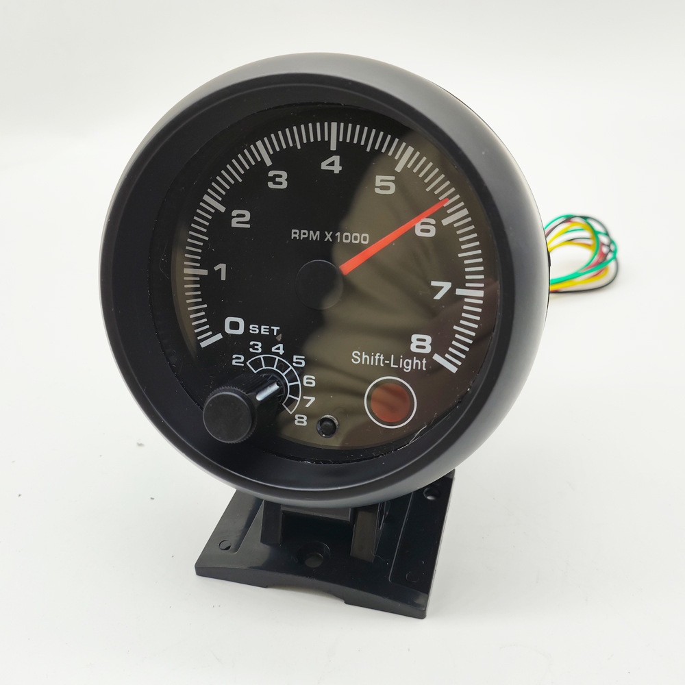 Car Modification Instrument 12V Car Universal Speedometer White Light Tachometer Modified Speedometer 95mm