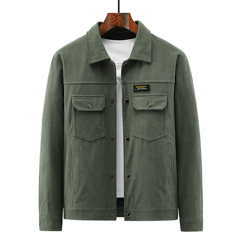 Men's Clothing spring and autumn men's jacket thin corduroy coat men's baseball collar casual tops_voghion.com