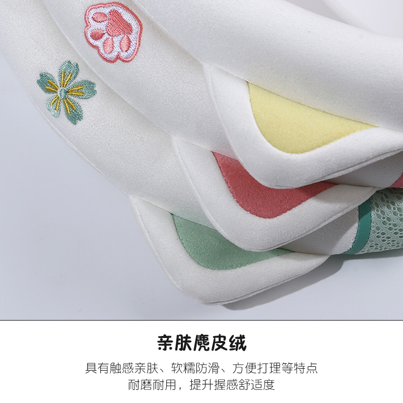 Coche ins lindo de dibujos animados dulce gato cubierta del volante cuatro estaciones aplicable malla diseño gatito cubierta de la manija del coche