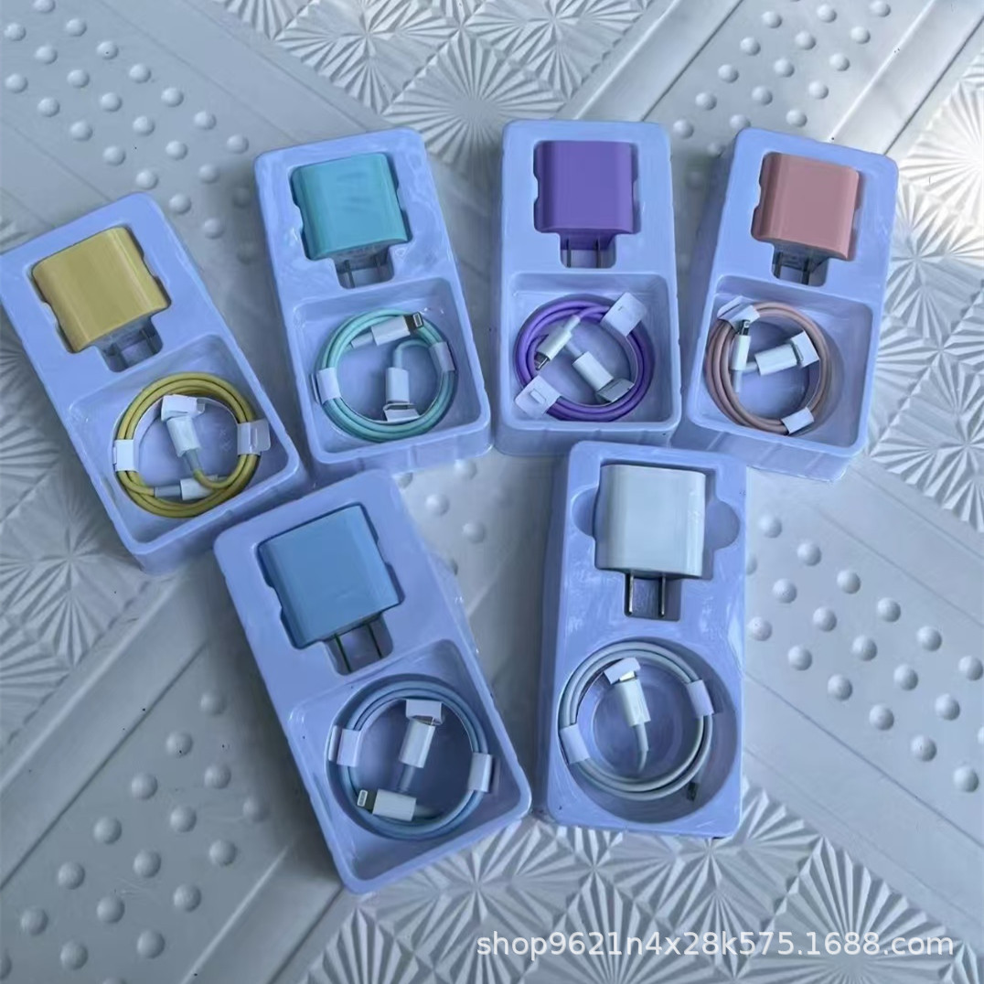 Nuevo color macaron 20W PD caja de carga rápida cable de datos tipo c para cargador de Apple en stock