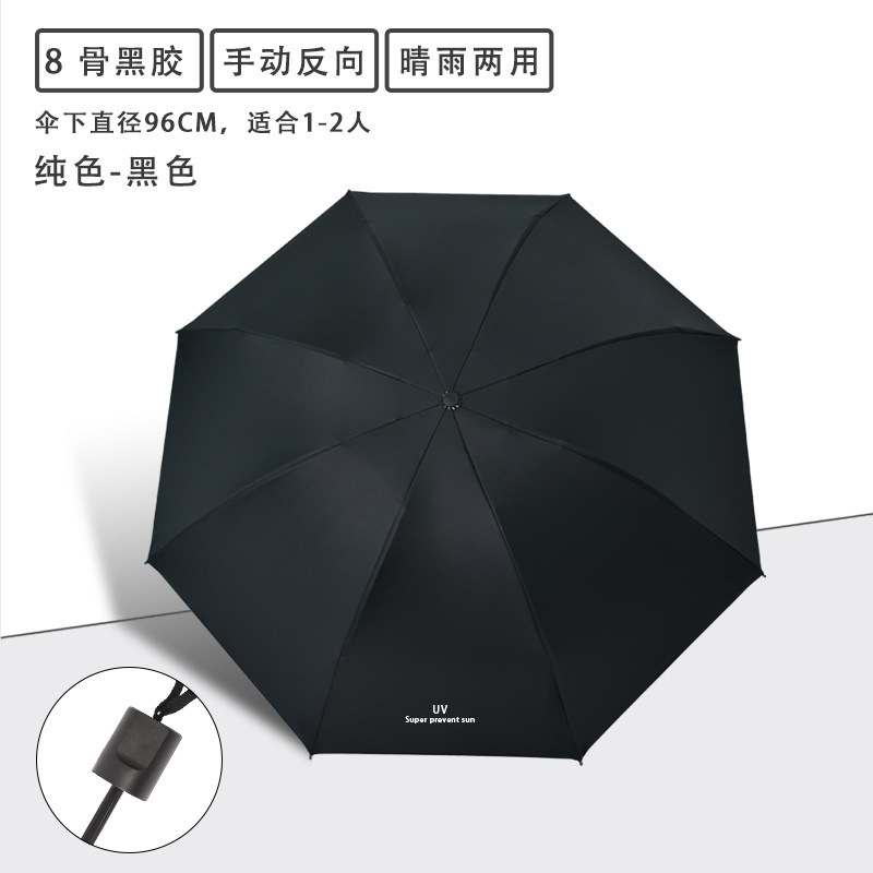 自動雨傘UV厚手黒ゴム日焼け止め晴雨傘折り畳み晴雨両用男女高級感日傘卸売り|undefined
