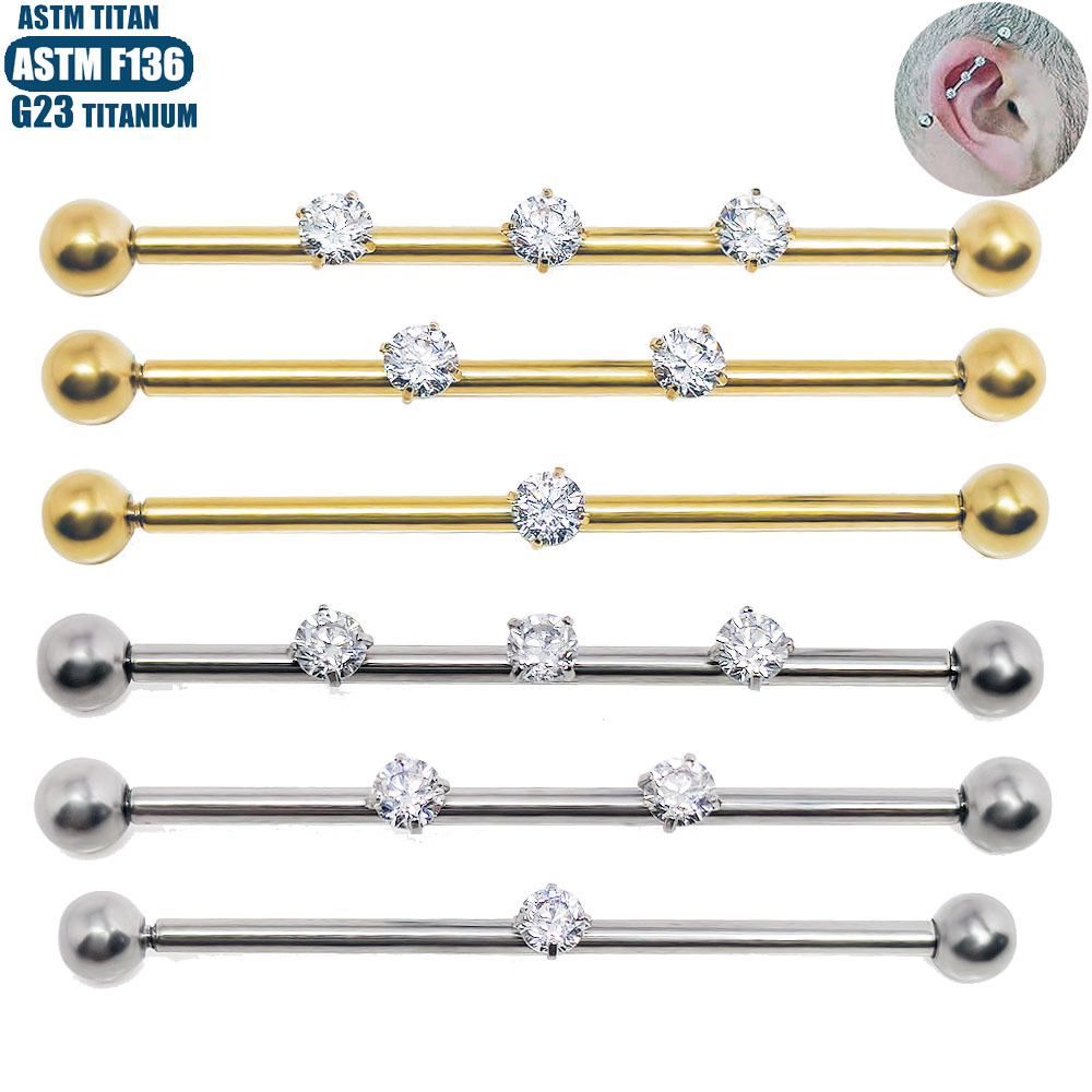 Pointed labret stud close-up product detail