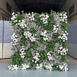 跨境仿真花墙布底花艺绿色背景墙森系花墙酒店婚庆背景墙装饰道具