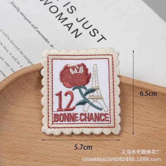 New camera stamps self-adhesive cloth stickers creative clothing accessories shoes bags decorative embroidery stickers spot wholesale