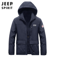JEEP吉普2023男装冬季连帽棉衣男户外运动加绒保暖棉服外套男1288