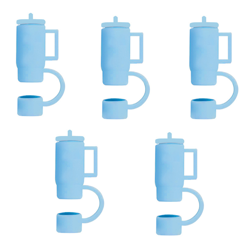 Tapa de pajita nueva transfronteriza, tapa de pajita de silicona, tapa de pajita de silicona impermeable y a prueba de polvo, regalo de LOGO personalizado