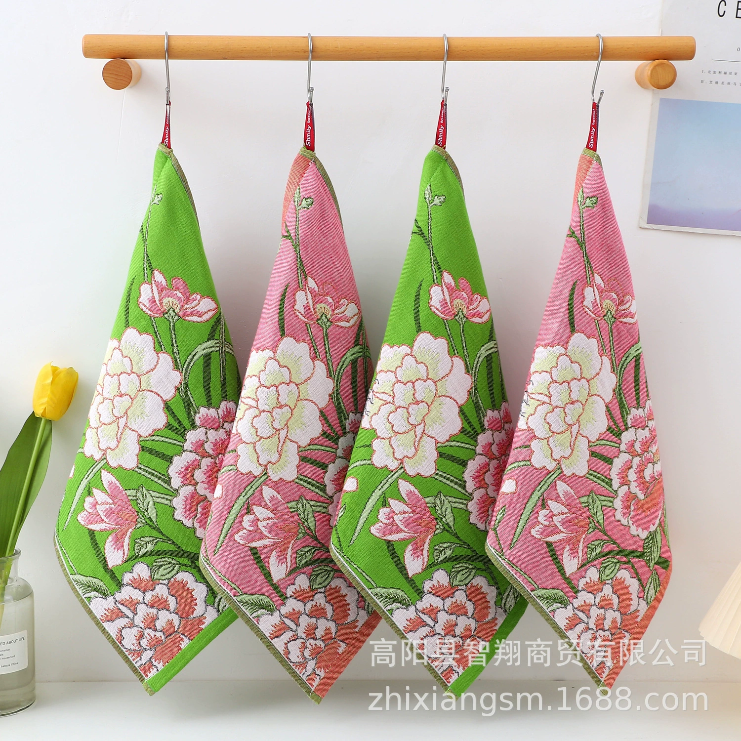 Ретро китайский стиль цветочные трехслойные хлопчатобумажные марлевые квадратные полотенца мягкие, благоприятные для кожи полотенца