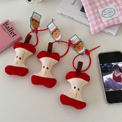 Insかわいいクリエイティブリンゴ核人形ストラップぬいぐるみバッグキーホルダーアクセサリー人形プレゼント