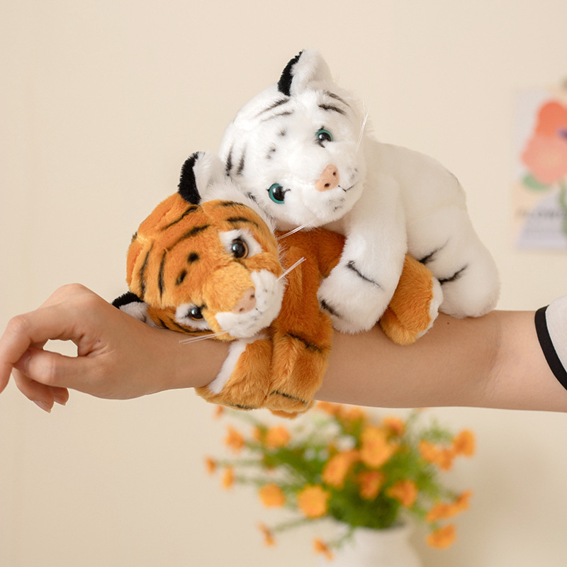 New Simulation Raccoon Snap Ring Panda Tiger Single Snap Ring Plush Toy Zoo Stall Wholesale