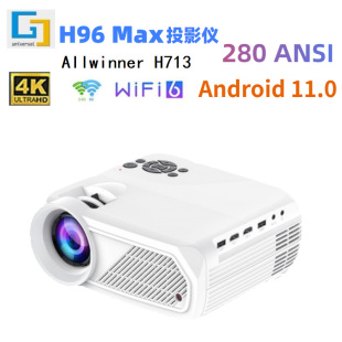 Foreign trade H96 Max PJ-X6 portable projector Android 11 HD projector BT5.4 projector4K
