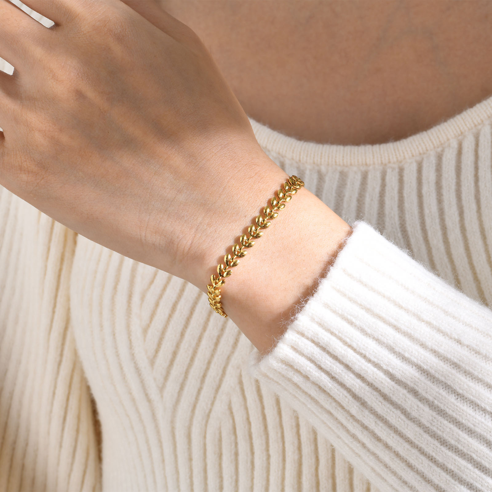 Daily, Street Occasion 201 Stainless Steel Material PVD Coated Gold Plated Geometric 201 Stainless Steel Fashion Waterproof Non Tarnish 304 Stainless Steel Bracelets Necklace