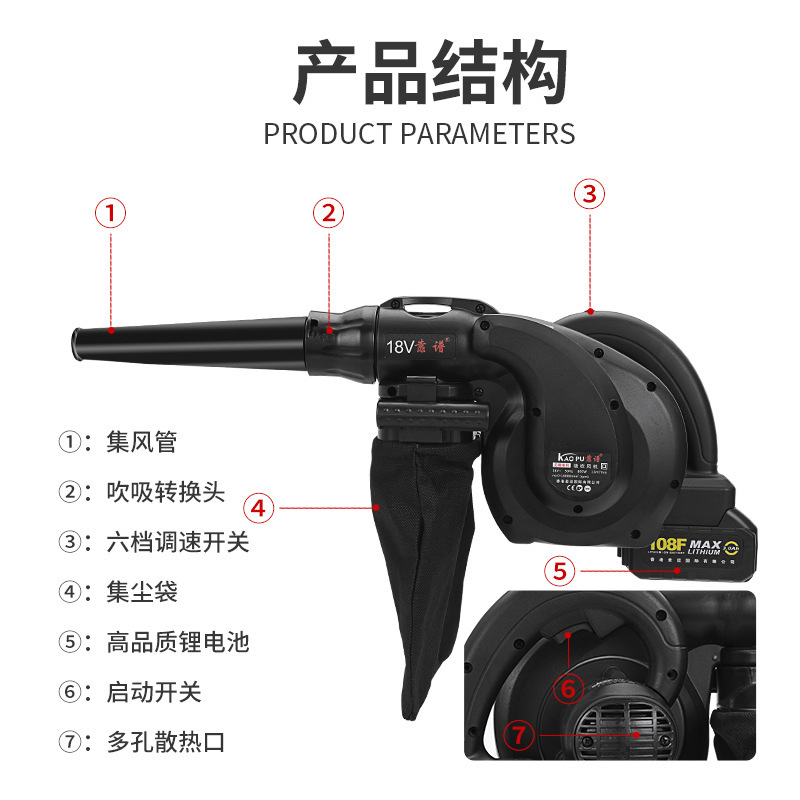 Household Vacuum Cleaner Lithium Battery Multifunctional Wireless Leaf Suction Fan Dust Collector Garden Hair Dryer Customizable OEM Household Vacuum Cleaner Lithium Battery Multifunctional Wireless Leaf Suction Fan Dust Collector Garden Hair Dryer Customizable OEM