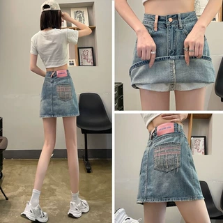 高腰牛仔短裙女2025新款夏季薄款小个子防走光包臀a字显瘦半身裙