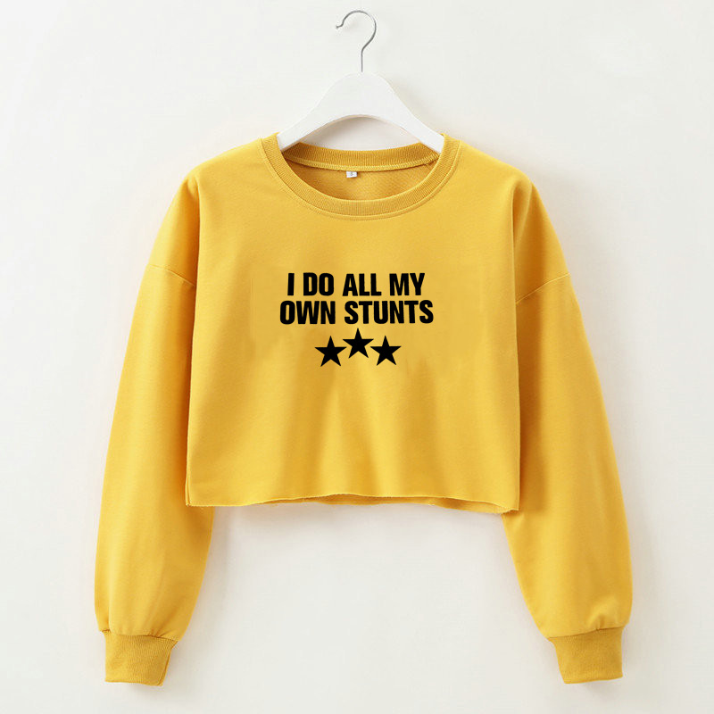 Letters Printed Short Long-Sleeved Cropped Sweatshirt NSOSY111525