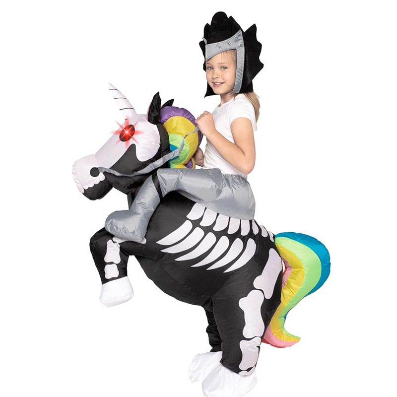 Amazon explosión impresa inflatable T-Rex disfraz Halloween multicolor T-Rex disfraz de fiesta disfraz de muñeca