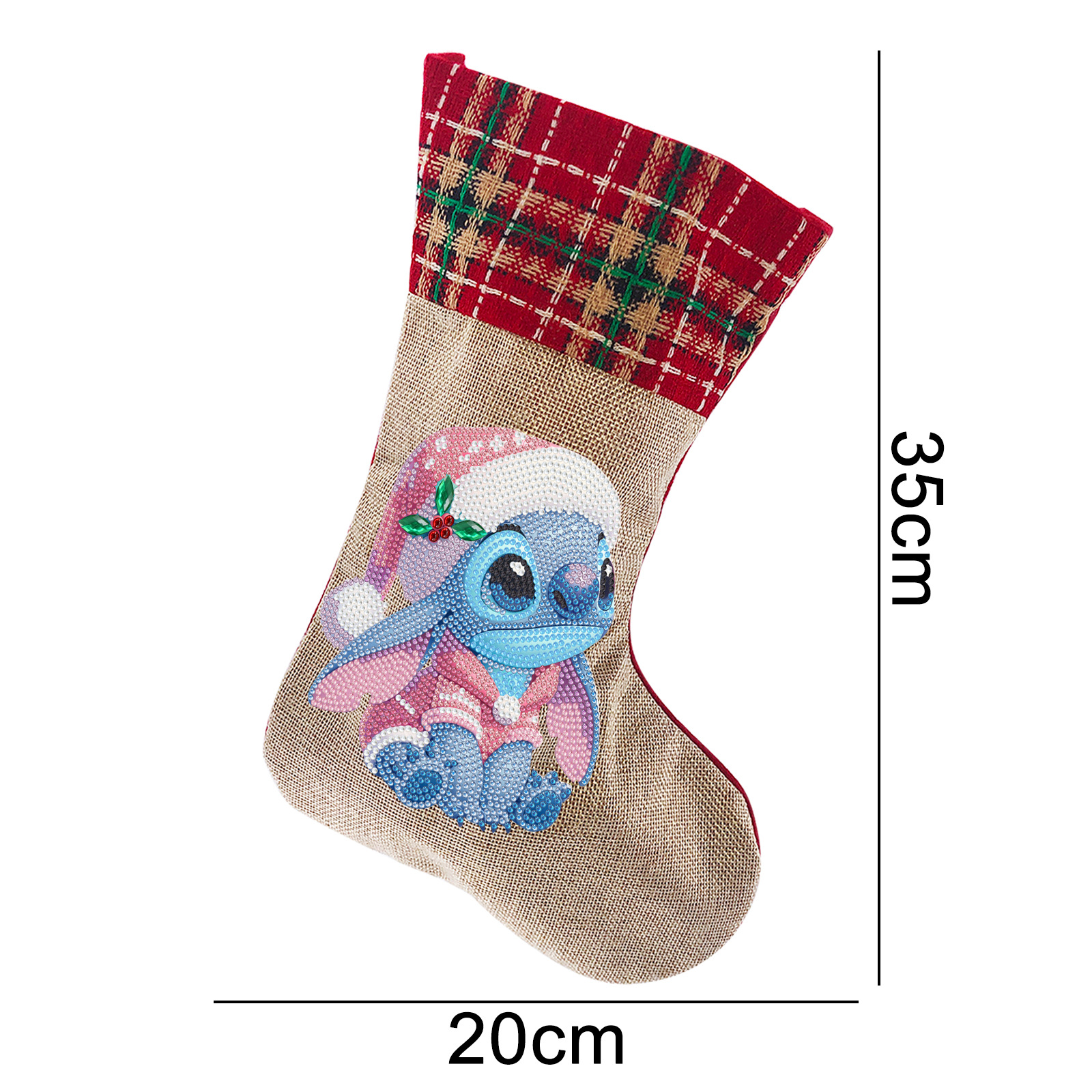 Diamante dibujo perimetral DIY calcetines de Navidad hechos a mano diamante pegado bolsas de dulces bolsas de regalo de Navidad bolsas de lino distribuibles