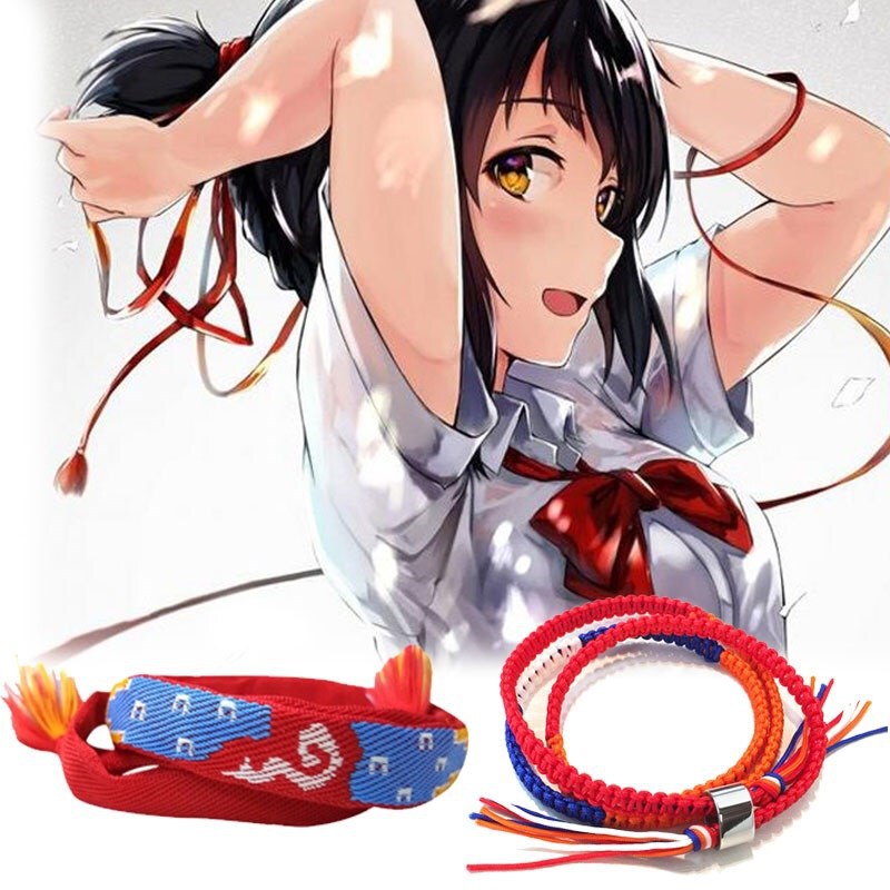 Your Name Bracelet Mabuchi Mitsuha Headband Your Name Peripheral Two-Dimensional Bracelet Knot Rope Braided Men and Women