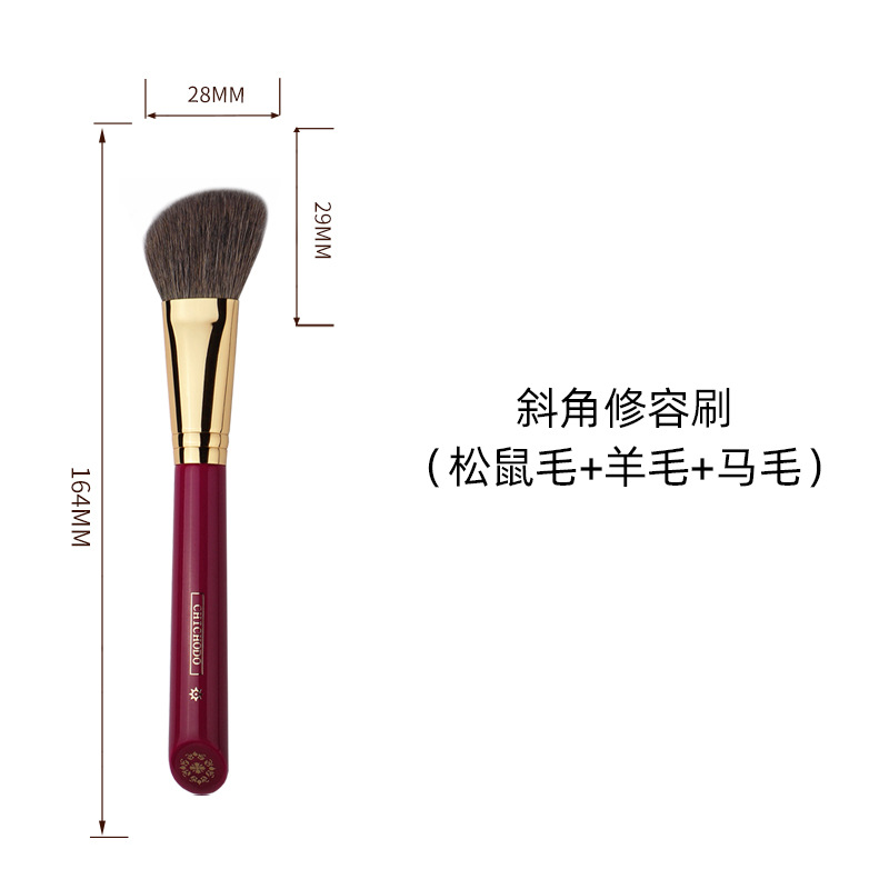 Solo cepillo de maquillaje de pelo animal Hebei Cangzhou cepillo de maquillaje rojo chino boda ceja serie cepillo conjunto al por mayor