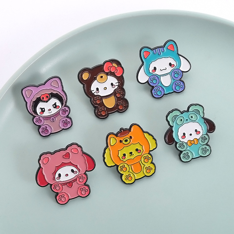 Cross-Border New Style Cute Girly Style Brooch Creative Cartoon Animation Image Peripheral Animal Accessories Badge