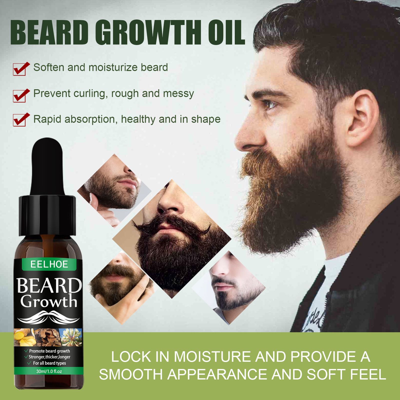 Mustache Growth Oil Firming Moisturizing Spray Mustache Care Promoting Mustache Growth and Density Liquid