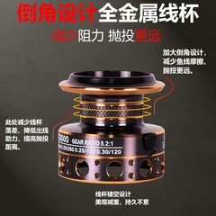 批發木質把手拋竿魚線輪錨漁輪全金屬12軸路亞輪遠投海杆紡車輪