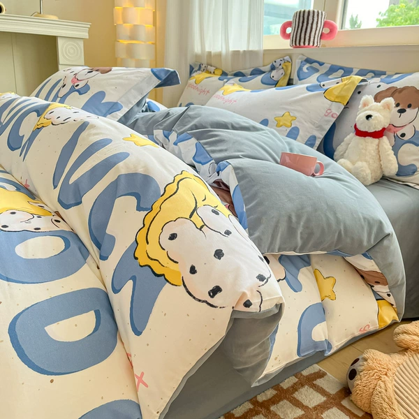 Alphabet puppy [100% cotton brushed/thickened and warm/skin-friendly and soft]