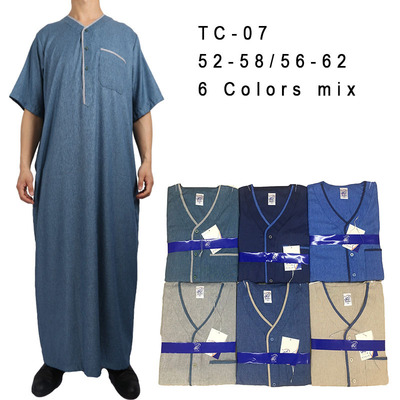 new pattern Islam Morocco man Short sleeved Cotton and hemp Robe factory Exit