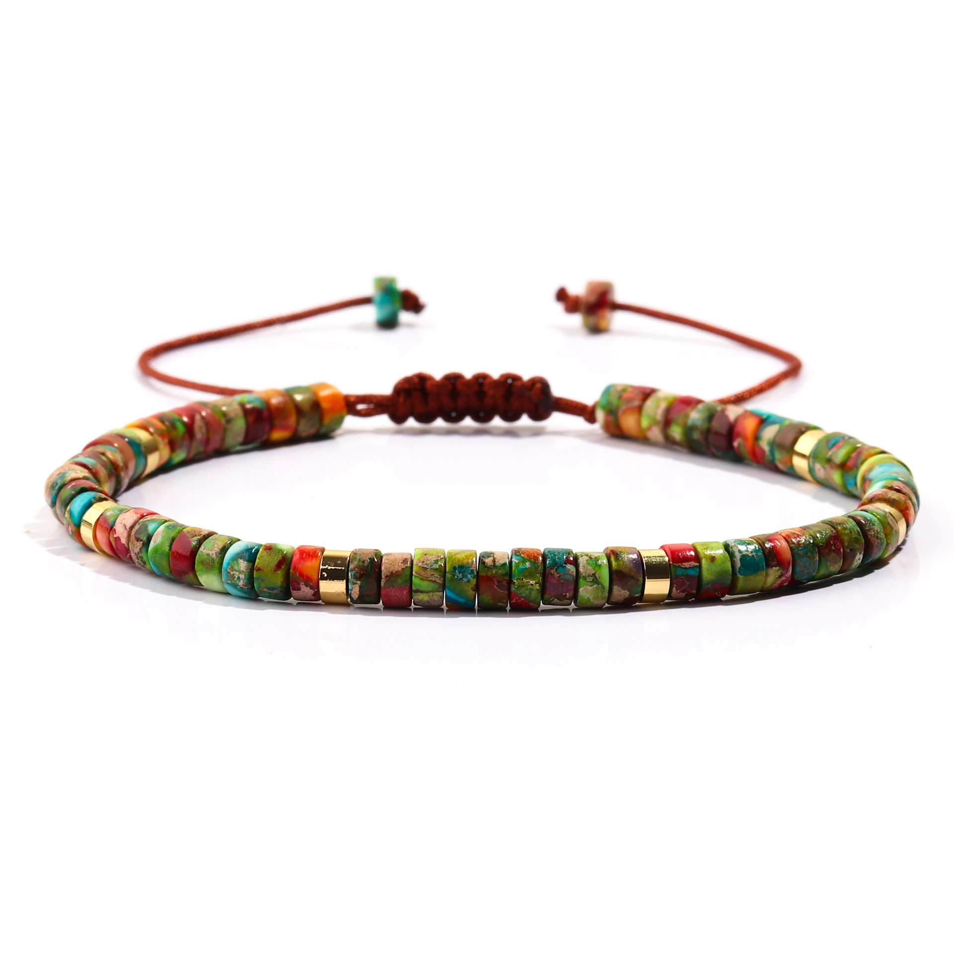 Tigereye Turquoise Cylindrical Flat Beads Women's Bracelet