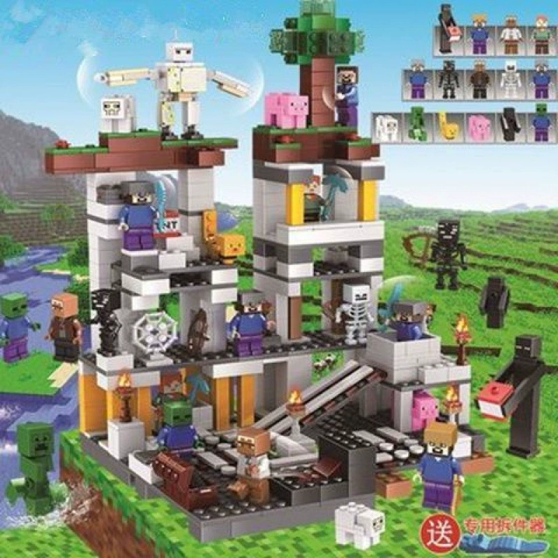 2024 совместимо с Lego Minecraft строительные блоки парень заканчивает дракона битва детские сборочные игрушки