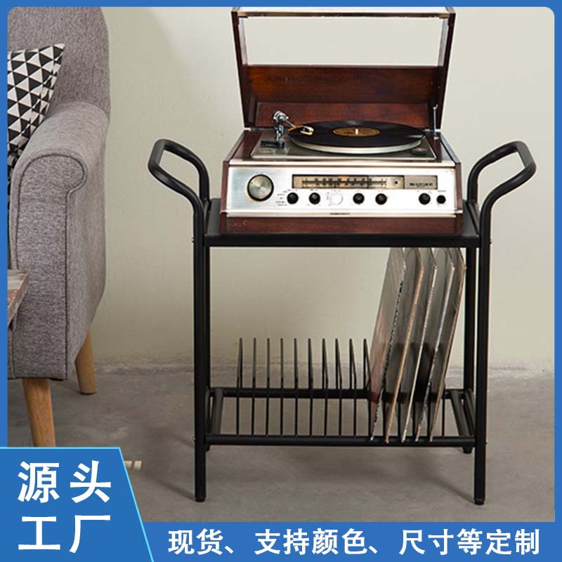 铁艺黑胶唱片储存架办公室杂志报刊书籍放置架卧室侧桌收纳架客厅