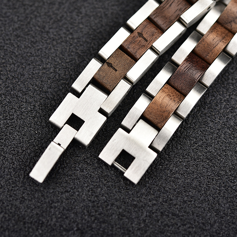 48g Weight Bracelets Classification Wood Chain Material 1 Piece Quantity Holiday, Daily Occasion Wood Material Geometric Pattern Men's Gender Vintage Style, Simple Style Style Vintage Style Simple Style Geometric Wood Men's Bracelets Men's Chain Bracelets 9